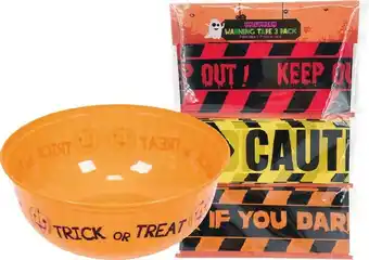Woolworths Halloween Candy Bowl, Warning Tape Pk 3 or Assorted Black Creatures offer