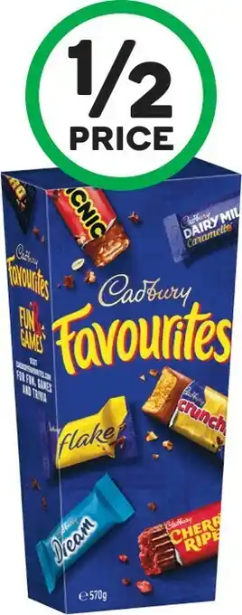 Woolworths Lindt Lindor Cornet 327-333g or Cadbury Favourites 570g offer