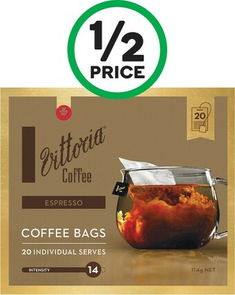 Woolworths Vittoria Coffee Bags Pk 20 offer
