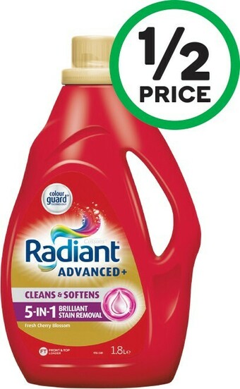 Woolworths Radiant Advanced Laundry Liquid 1.8 Litre or Powder 1.8 kg offer