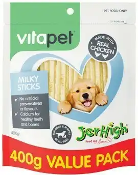 Woolworths Vitapet Jerhigh Milky Sticks 400g offer