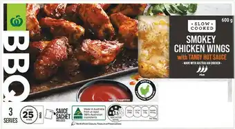 Woolworths Woolworths BBQ Slow Cooked Chicken Wings with Hot Sauce 600g offer