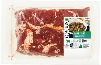 Woolworths Woolworths COOK Lamb Strips Souvlaki 500g – From the Meat Dept offer