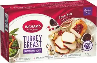 Woolworths Ingham’s Traditional Ready to Roast Frozen Turkey Breast 1 kg offer
