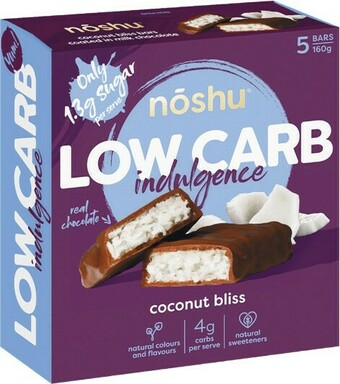 Noshu Low Carb Bars 160g Pk 5