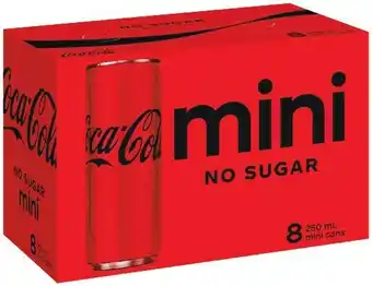 Woolworths Coca-Cola, Sprite or Fanta Soft Drink Mini Can Varieties 8 x 250ml offer
