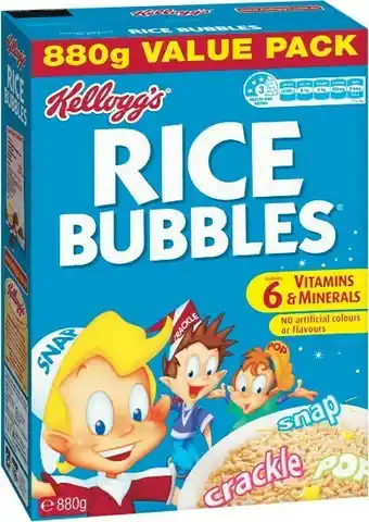 Woolworths Kellogg’s Rice Bubbles 880g offer