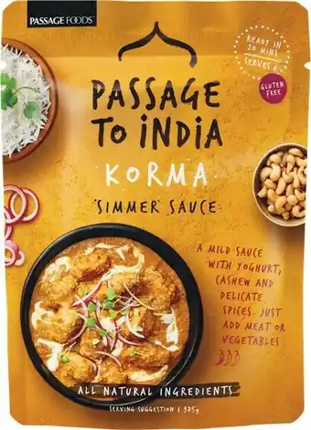 Woolworths Passage to India Simmer Sauces 375g offer