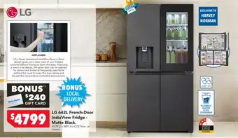 Harvey Norman LG 642L French-Door InstaView Fridge- Matte Black offer