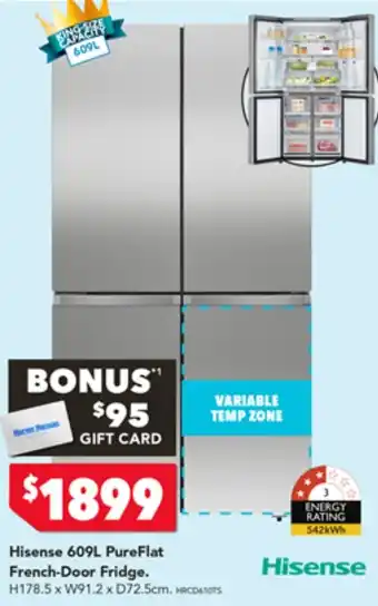 Harvey Norman Hisense 609L PureFlat French-Door Fridge offer