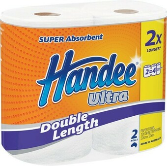 Woolworths Handee Double Length Paper Towel Pk 2 offer