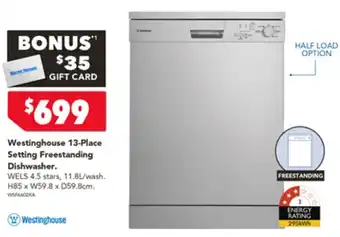 Harvey Norman Westinghouse 13-Place Setting Freestanding Dishwasher offer