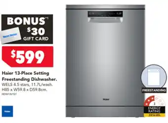 Harvey Norman Haier 13-Place Setting Freestanding Dishwasher offer