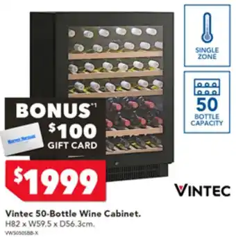 Harvey Norman Vintec 50-Bottle Wine Cabinet offer