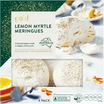 Woolworths Woolworths Gold Lemon Myrtle Meringue Pk 4 offer