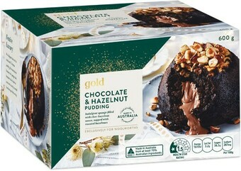 Woolworths Gold Indulgent Chocolate Hazelnut Pudding 600g offer