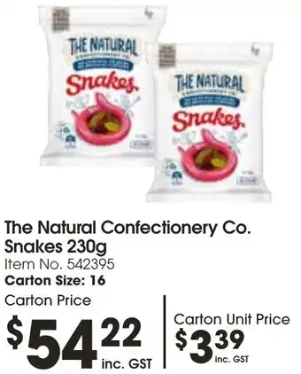 Campbells Wholesale The Natural Confectionery Co. Snakes 230g offer