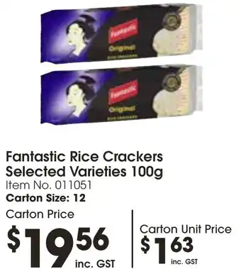 Campbells Wholesale Fantastic Rice Crackers 100g offer