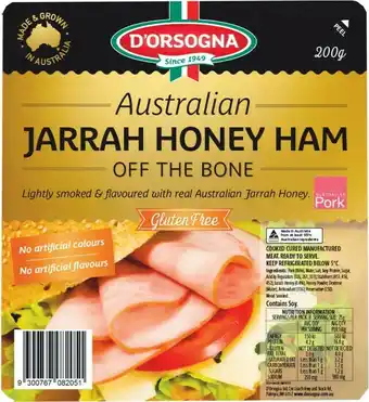 Woolworths D’Orsogna Australian Jarrah Honey Ham Off The Bone 200g – From the Fridge offer