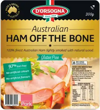 Woolworths D’Orsogna Australian Ham Off The Bone 200g – From the Fridge offer