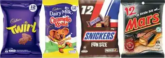 Coles Cadbury Sharepack 144g-180g or Mars or Skittles Funsize 132g-216g offer