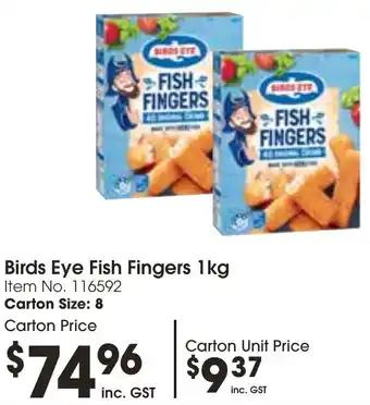 Campbells Wholesale Birds Eye Fish Fingers 1kg offer