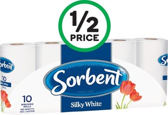 Woolworths Sorbent Toilet Tissue Pk 10 offer