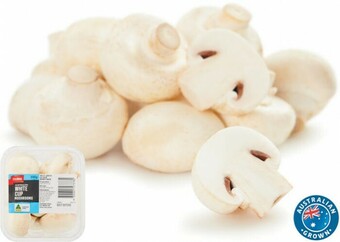 Coles Coles Australian White Button, Cup or Sliced Mushrooms 200g Pack offer