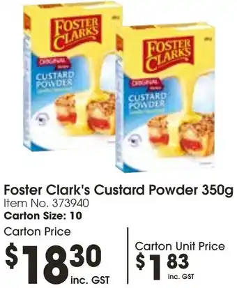 Campbells Wholesale Foster Clark's Custard Powder 350g offer