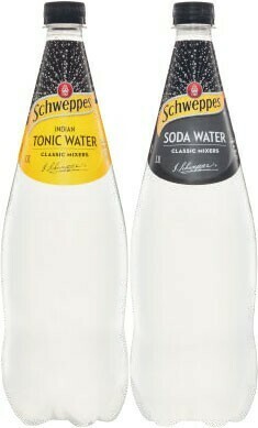Coles Schweppes Mixers, Soft Drinks or Mineral Water 1.1 Litre offer