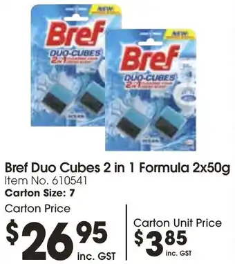 Campbells Wholesale Bref Duo Cubes 2 in 1 Formula 2x50g offer