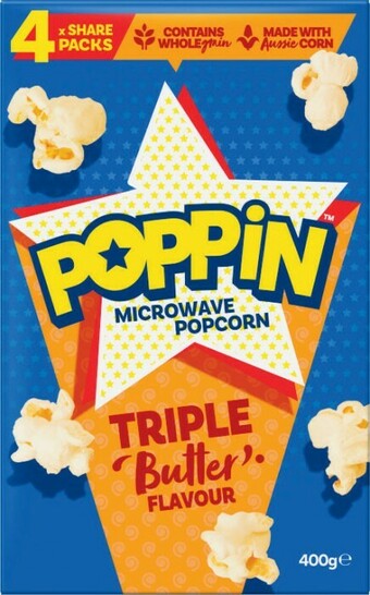 Coles Poppin Microwave Popcorn 400g offer