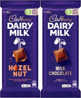 Coles Cadbury Family, Marvellous Creations or Bubbly Block Chocolate 160g-190g offer