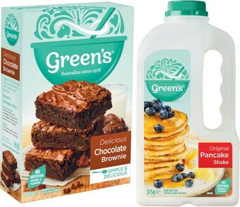 Coles Green’s Traditional Baking Mix 380g-470g or Pancake Shake 300g-375g offer