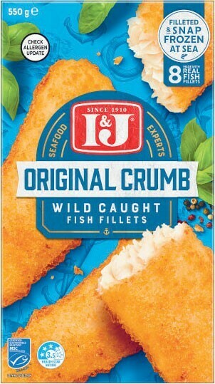 Coles I&J Fish Fillets 550g offer