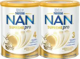 Coles Nestlé Nan Supremepro Stage 3 or 4 Formula 800g offer