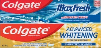 Coles Colgate Whitening or Max Fresh Toothpaste 170g-190g offer