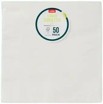 Coles Coles White Serviettes 50 Pack offer