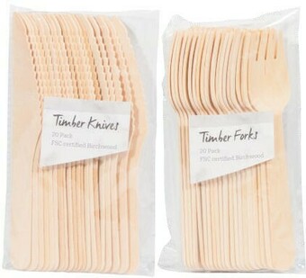 Coles Coles Timber Knives or Forks 20 Pack offer