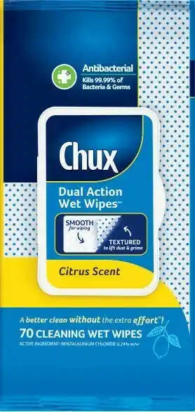 Coles Chux Dual Action Wet Wipes 70 Pack offer