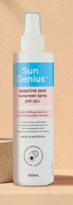 Coles Sun Genius Sensitive Skin Sunscreen Spray SPF 50+ 200mL offer