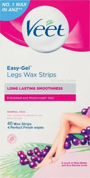 Coles Veet Easy Gel Leg Shea Butter and Acai Berry Wax Strips 40 Pack offer