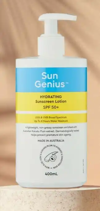 Coles Sun Genius Hydrating Sunscreen Lotion SPF 50+ Pump 400mL offer