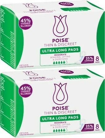 Coles Poise Thin & Discreet Ultra Long Pads 8 Pack offer