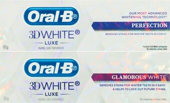 Coles Oral B 3D White Luxe Toothpaste 95g offer