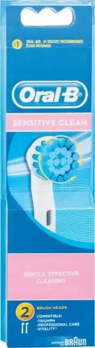 Coles Oral B Sensitive Clean Power Head Refill 2 Pack offer