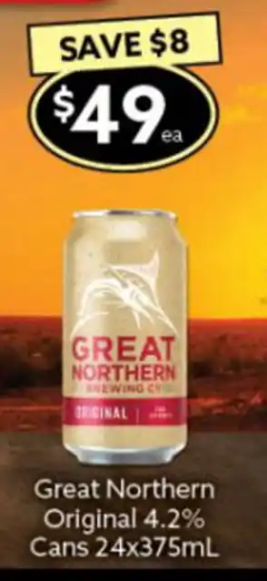 Ritchies Great Northern Original 4.2% Cans 24x375ml offer