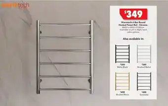 Harvey Norman Warmtech 6-Bar Round Heated Towel Rail - Chrome offer