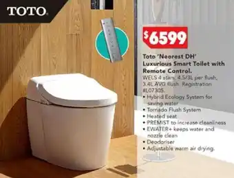 Harvey Norman Toto 'Neorest DH' Luxurious Smart Toilet with Remote Control offer