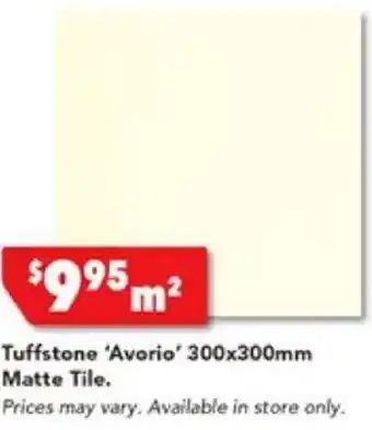 Harvey Norman Tuffstone 'Avorio' 300x300mm Matte Tile offer